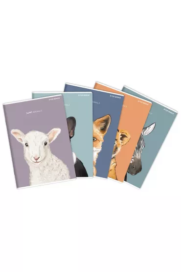 Top-2000 Zeszyt Sweet Animal A5 z marginesem Kratka, 5 mm, margines 32 kartki
