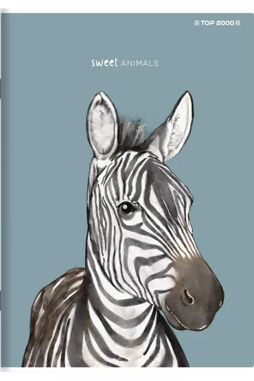 Top-2000 Zeszyt Sweet Animal A5 z marginesem Kratka, 5 mm, margines 32 kartki