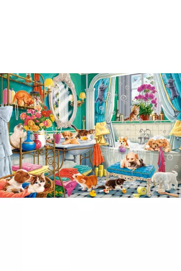 Puzzle 1500 el. Crazy Pet Bath Castorland