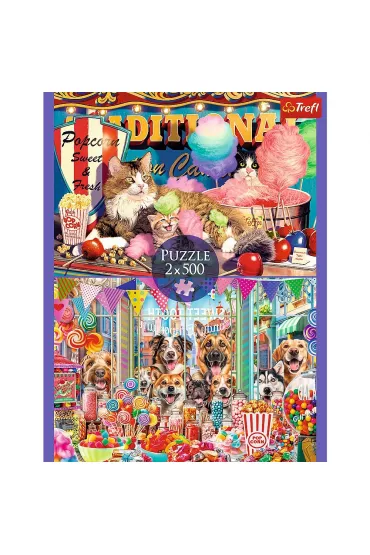 Puzzle 2x500 el. Puszy�ci przyjaciele Trefl
