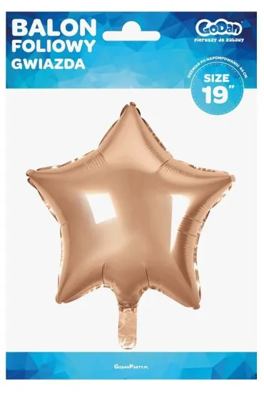 Godan Balon foliowy Gwiazda r�owo-z�ota 48cm