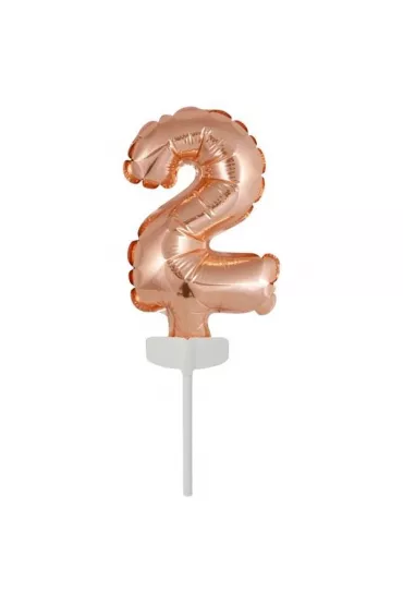 Amscan Balon foliowy mini cyfra 2 r�owe z�oto 8x12cm