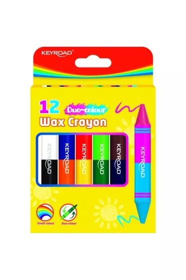Kredki woskowe KEYROAD 6 sztuk dwustronne 12 szt.