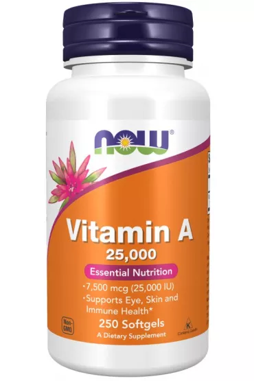 Now Foods Witamina A 25000 IU Suplement diety 250 kaps.