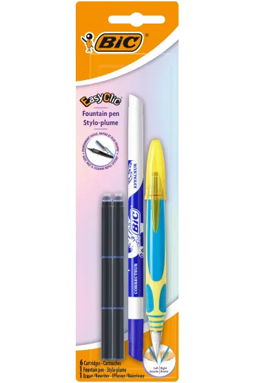 Bic Pi�ro wieczne + wk�ady + wymazywacz niebieski Easy Clic Standard FP blister 1+6+1