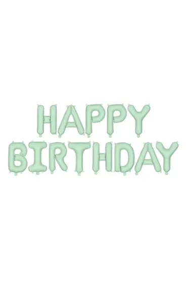 PartyDeco Balon foliowy Happy Birthday ziele� 340x35cm