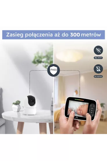 Luna Bambini Niania Elektroniczna Baby Monitor Classic, Kolorowy ekran3,5 cala