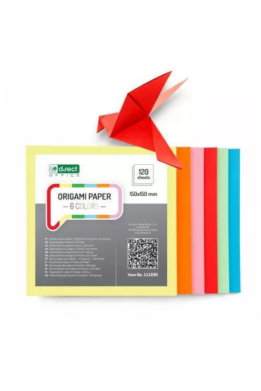D.rect Kostka origami 150x150 mm, 6 kolor�w, 120 arkuszy