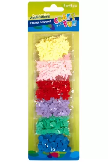 Craft with Fun Cekiny pastelowe mix wzor�w 6 kolor�w