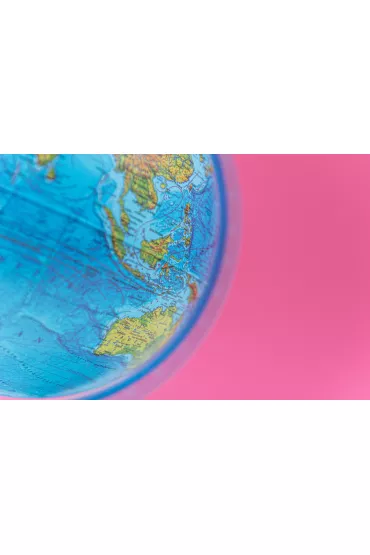 Globus z map� fizyczn� i aplikacj� 21 cm