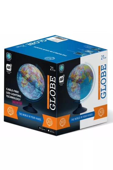 Globus z map� fizyczn� i aplikacj� 21 cm