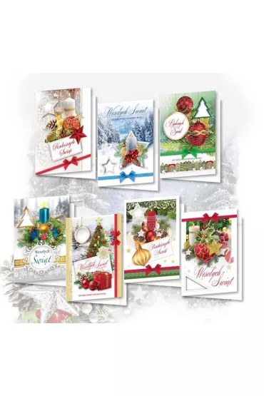 Top Graphic Karnet Bo�e Narodzenie z op�atkiem, �wieckie mix 10 szt.
