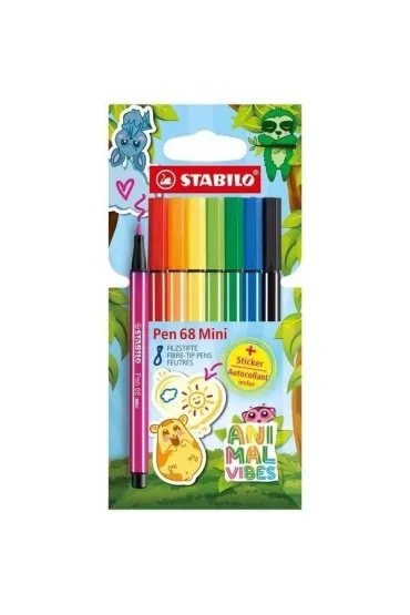 Stabilo Flamaster Pen 68 Mini Animal vibes 8 szt