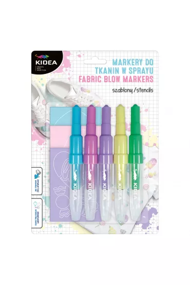 Derform Markery do tkanin w sprayu z szablonami sweet love 5 szt.