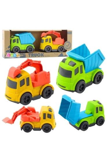 Pojazdy budowlane bio plastik LeanToys