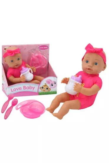 Lalka bobas z akcesoriami r�owa LeanToys