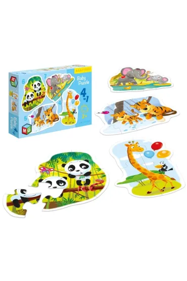 Puzzle 4w1. Dzikie zwierz�ta Multigra