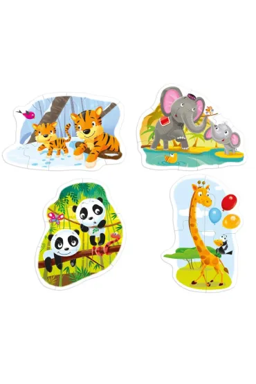 Puzzle 4w1. Dzikie zwierz�ta Multigra