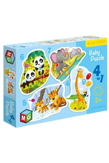 Puzzle 4w1. Dzikie zwierz�ta Multigra