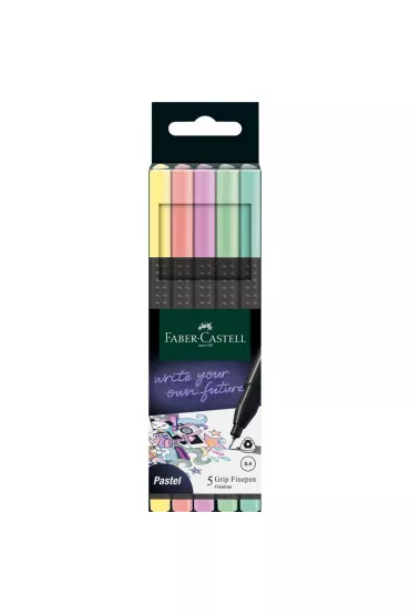 Faber-Castell Cienkopisy Grip pastelowe 5 szt.