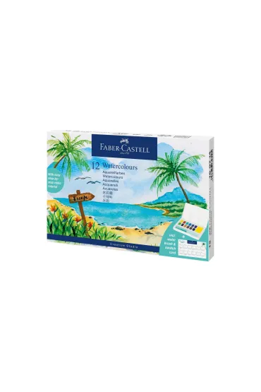 Farby akwarelowe 12kol + p�dzelek FABER CASTELL