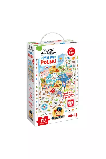 Puzzle obserwacyjne 117 el. Mapa Polski Bright Junior Media