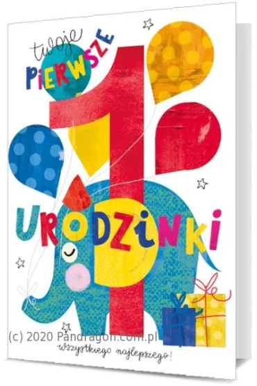 Karnet okazjonalny B6 z kopert� 1 Urodziny PAN DRAGON KB6-1839