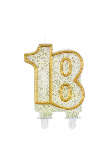 Godan �wieczka cyferka 18, z�oty kontur
