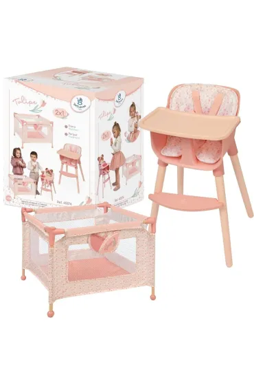 Krzese�ko do karmienia i ��eczko dla lalek 2w1 DeCuevas Toys