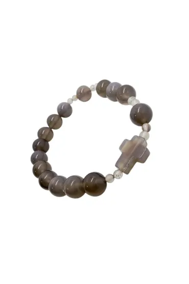 Bransoletka Agat Szary kulka du�a 10mm