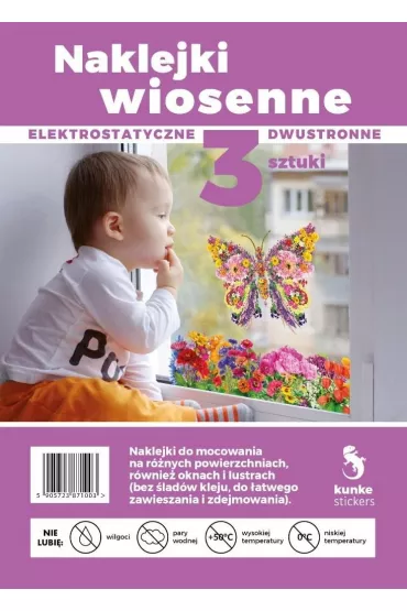 Kunke Naklejki wiosenne Motyl i ��ka 3 szt