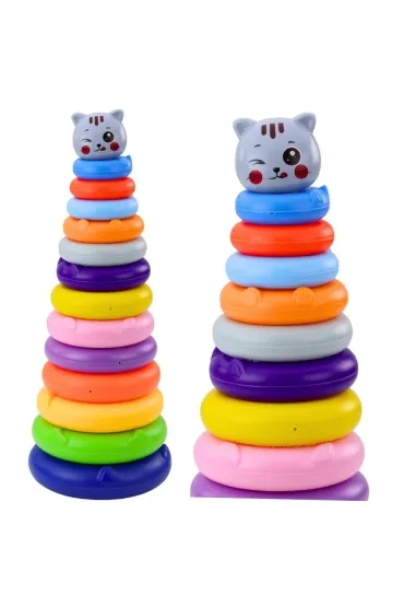 Piramidka kolorowa kotek 13 k�ek LeanToys