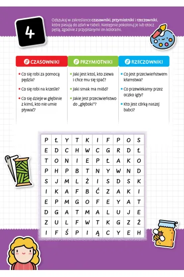Fantastyczne zakre�lanki gramatyczne zbi�r zada� rozwijaj�cych koncentracj� i wiedz� o cz�ciach mowy dla dzieci - Katarzyna Michalec