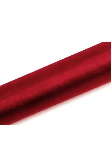 PartyDeco Organza G�adka czerwony 0,16x9m