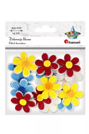 Titanum Filcowe dekoracje 3D kwiatki 30 mm