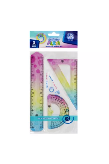 Astra Zestaw geometryczny pastelowy Flexi 3 elementy