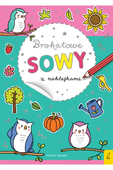 Brokatowe sowy z naklejkami