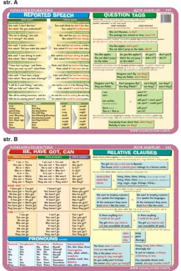 Visual System Podk�adka edukacyjna. Be, have, can, relative
