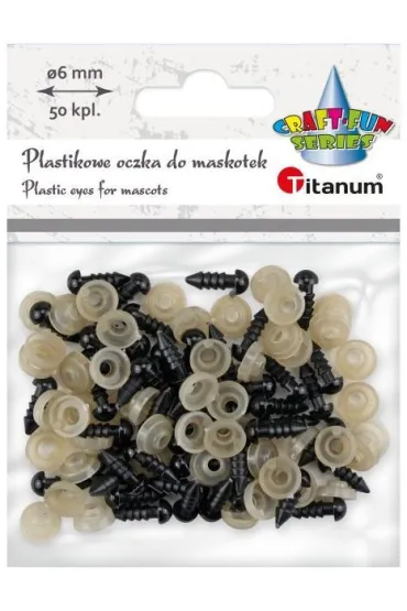 Titanum Oczy do maskotek plastikowe z mocowaniem 6mm 50 szt.