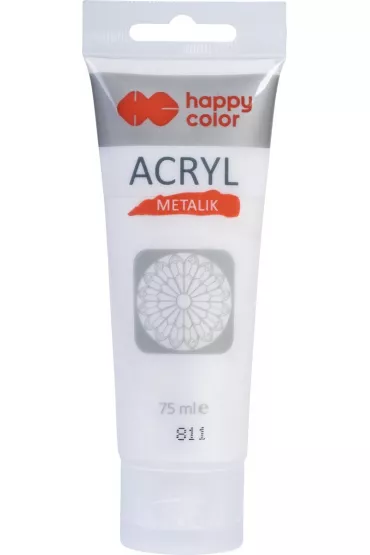 Happy Color Farba akrylowa metalik satynowe srebro 75ml