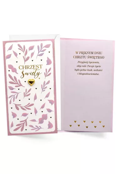 Kukartka Karnet Chrzest r�owy