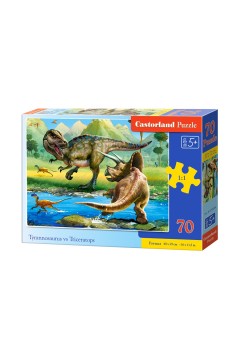 Puzzle 70 el. Dinozaury tyrannosaurus i triceratops Castorland