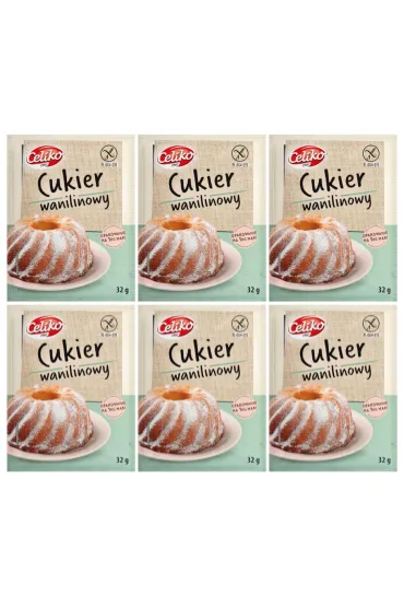 Celiko Cukier wanilinowy bezglutenowy Zestaw 6 x 32 g
