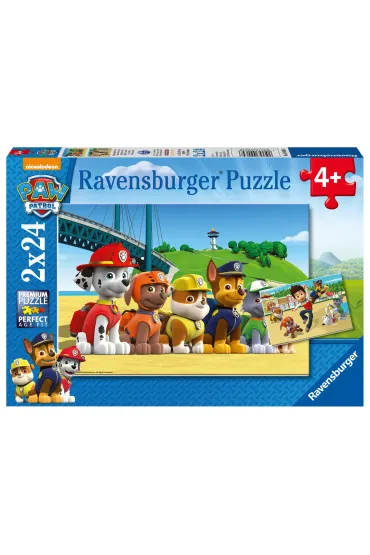 Puzzle 2x24 el. Psi Patrol. Bohaterskie szczeniaki Ravensburger