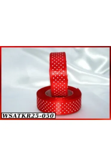 Pogotowie Florystyczno �lubne Wst��ka satynowa w kropki 25mm/22mb