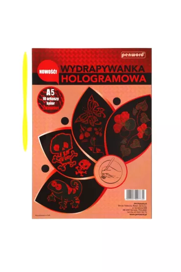 Wydrapywanka hologramowa A5 czerwona Polsirhurt