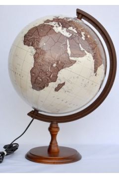 Globus antyczny podwietlany drewniana stopka 32 cm