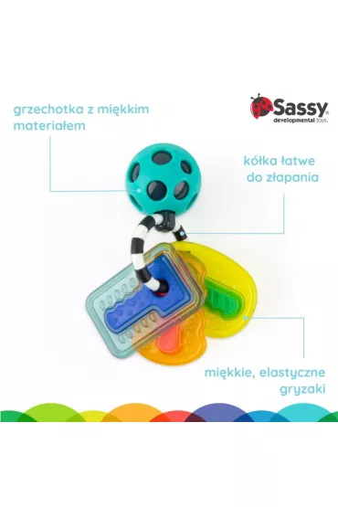 Sassy Kluczyki, zabawka sensoryczna, multikolor, 0 m+