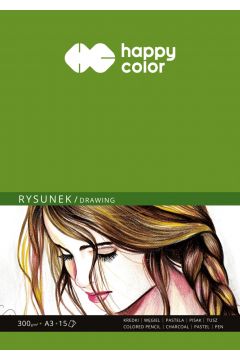 Happy Color Blok do rysunku ART, biay, A3, 300g, 15 arkuszy 300 g 15 kartek