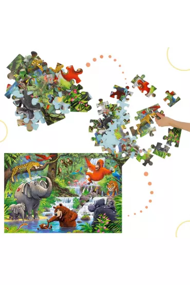 Puzzle 40 el. Zwierz�ta w d�ungli Castorland